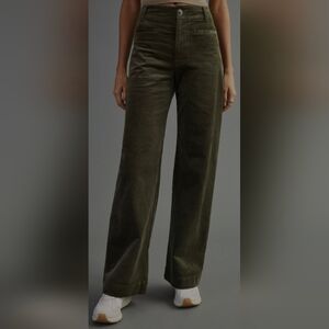 Maeve by Anthropologie HOT ITEM! Colette Corduroy Wide-Leg Pant in Moss. 29.